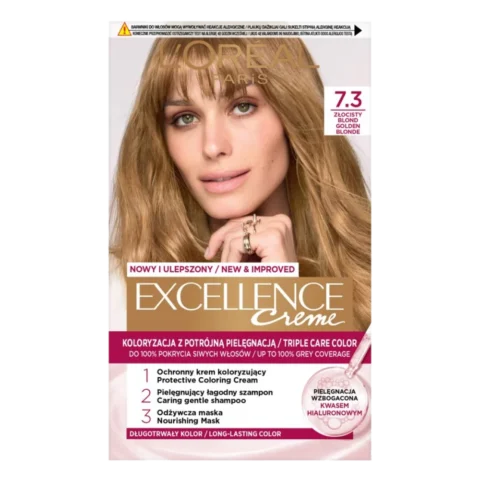 צבע לשיער בלונד זהוב מס' 7.3 - לוריאל אקסלנס
