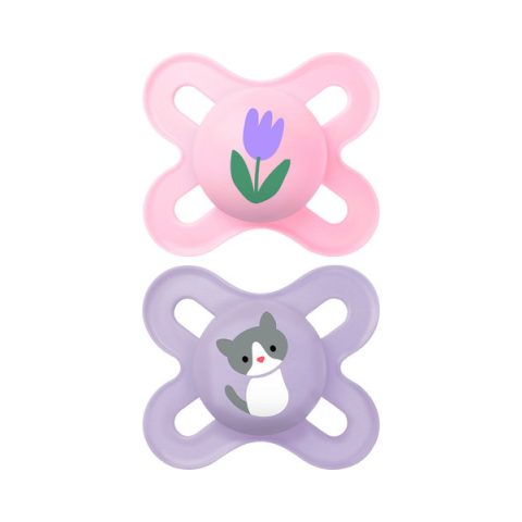 MAM Pink Natural 0-2 Pacifiers